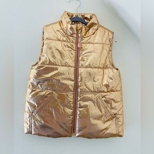 J. Crew Crewcuts gold metallic puffy vest
